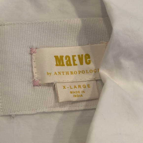 Maeve Woman’s White Button Down Size Extra Large - Picture 6 of 7